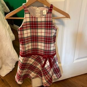 Plaid drop-waist dress with adorable red bow 🎁